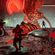 A battle scene from the new Guardians of the Galaxy game, showing Star-Lord and friends fighting a giant alien squid thing.